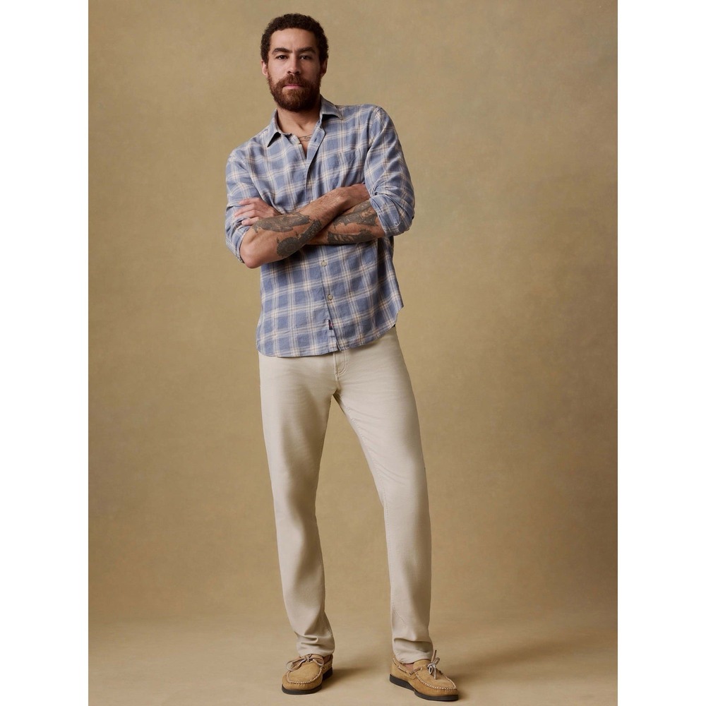 Faherty Stretch Terry 5 Pocket Pant Stone Men 36x32 Slim Fit Luxury $198